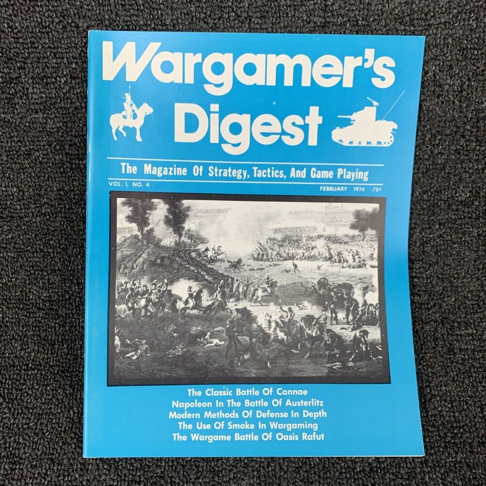 Wargamer’s Digest Magazine  Vol #1 #4 February 1974 in good Condition Strategy
